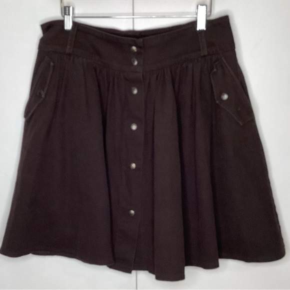 Body bag by Jude brown corduroy Snap Up Circle skirt. Lg - Picture 1 of 16